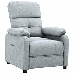 vidaXL Fauteuil inclinable Gris clair Tissu