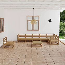 Maison Chic Salon de jardin 8 pcs - Table et chaises d'extérieur - Mobilier/Meubles de jardin Moderne marron miel bois de pin massif -MN23419