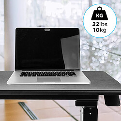 Duronic TM04F Table de Travail Assis-Debout | Support Ergonomique | Noir | Grande Surface 71 x 56 cm | Hauteur Ajustable 66 – 106 cm | 10 kg pas cher