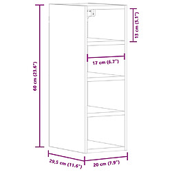 vidaXL Armoire suspendue chêne marron 20x29,5x60 cm bois d'ingénierie pas cher