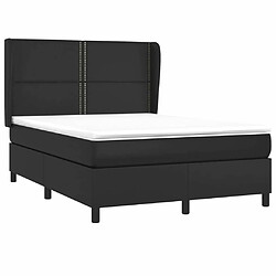 Avis Maison Chic Lit Adulte - Lit simple Lit à sommier tapissier avec matelas moelleux - Meuble de Chambre - Noir 140x190 cm Similicuir -MN72212