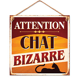 Sudtrading Plaque métallique Attention Chat 20 cm