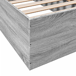 Vidaxl Cadre de lit sonoma gris 90x200 cm bois d'ingénierie pas cher