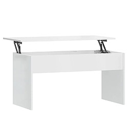 vidaXL Table basse blanc brillant 102x50,5x52,5 cm bois d'ingénierie