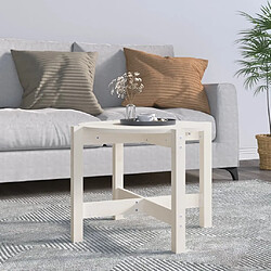 vidaXL Table basse Blanc Ø 62,5x45 cm Bois massif de pin