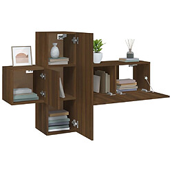 Acheter Maison Chic Ensemble de meubles TV 3 pcs | Banc TV Moderne pour salon | Meuble de Rangement - Chêne marron Bois d'ingénierie -MN66347