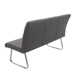 Decoshop26 Lot de 2 x chaise de salle à manger + banc 160 cm en tissu gris marron cadre acier inoxydable 04_0007488