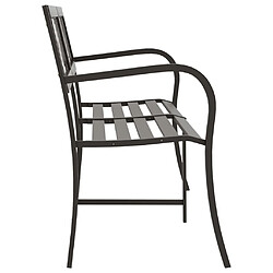 Helloshop26 Banc de jardin meuble de patio d'extérieur terrasse double de jardin 246 cm noir acier 02_0011828