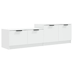 vidaXL Meuble TV Blanc 158,5x36x45 cm Bois d'ingénierie