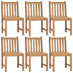 Maison Chic Lot de 6 Chaises de jardin avec coussins | Fauteuil chaises d'extérieur Bois de teck massif -GKD40028