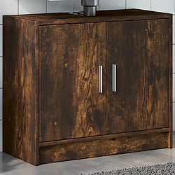 vidaXL Armoire de lavabo chêne fumé 63x29x55 cm bois d'ingénierie