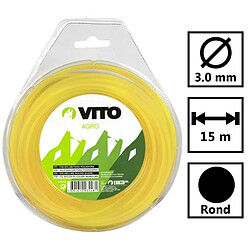 VITO Fil nylon rond pour débroussailleuse 15m - diamètre 3mm