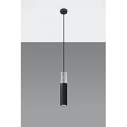 Luminaire Center Suspension design Borgio Acier,béton Gris noir 1 ampoule 105cm