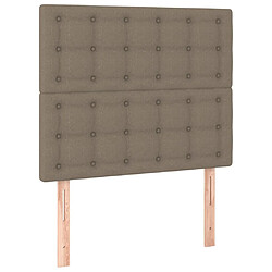 Avis vidaXL Tête de lit à LED Taupe 90x5x118/128 cm Tissu