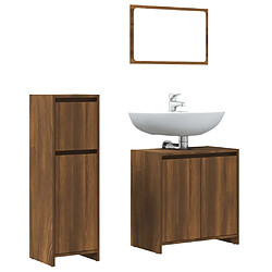 vidaXL Ensemble de meubles de salle de bain 3 pcs Chêne marron