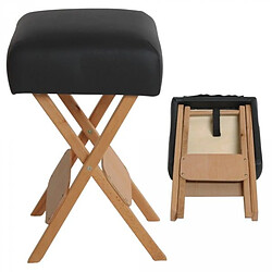 Helloshop26 Kit massage pro tabouret + coussin demi-cylindre + coussin rouleau noir 08_0000468