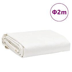 vidaXL Bâche blanc Ø 2 m 650 g/m² pas cher