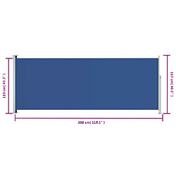 vidaXL Auvent latéral rétractable de patio 117x300 cm Bleu pas cher