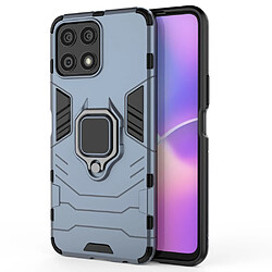 Coque en TPU anti-empreintes digitales, double couche, flexible, antichoc avec béquille bleu foncé pour votre Honor X30i