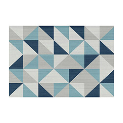 Tapis Salon Chambre à Motifs Géométrique Moderne 120x160cm Bleu