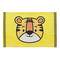 Beliani Tapis enfant motif tigre jaune 60 x 90 cm RANCHI