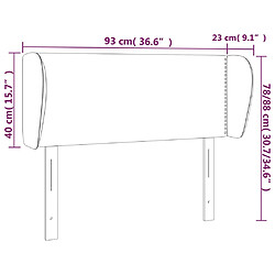 Acheter vidaXL Tête de lit avec oreilles Gris foncé 93x23x78/88 cm Velours