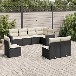 Maison Chic Salon de jardin 8 pcs avec coussins | Ensemble de Table et chaises | Mobilier d'Extérieur noir résine tressée -GKD54371