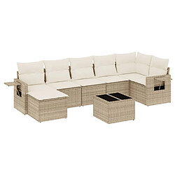 vidaXL Salon de jardin avec coussins 8 pcs beige résine tressée