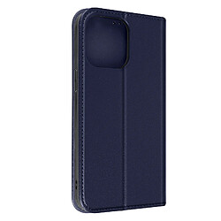 Avizar Housse iPhone 14 Pro Max Cuir Véritable Porte-carte Support Vidéo bleu nuit