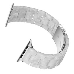 Avis Wewoo Bracelet de montre en résine Simple Fashion pour Apple Watch séries 5 et 4 44 mm et séries 3 et 2 et 1 42 mm blanc perle