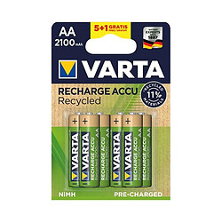 VARTA Lot de 5 piles rechargeables AA 2100 mAh +1 pile gratuite