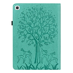 Etui en PU avec support et porte-cartes, motif arbre et cerf vert pour votre Samsung Galaxy Tab A7 10.4 (2020)