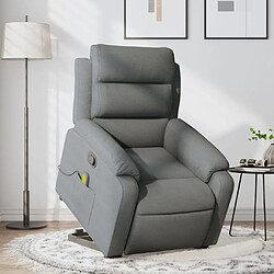 Maison Chic Fauteuil Relax pour salon, Fauteuil de massage inclinable Gris foncé Tissu -GKD80208