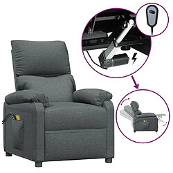 vidaXL Fauteuil électrique de massage Gris foncé Tissu