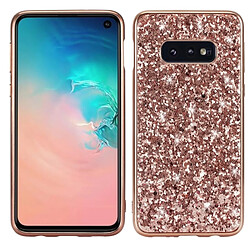 Wewoo étuis Coque Housse Étui de protection TPU antichoc en poudre scintillant pour Galaxy S10 (or rose)