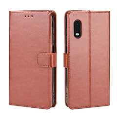 Etui en PU conception unique de peau de cheval fou marron pour votre Samsung Galaxy Xcover Pro