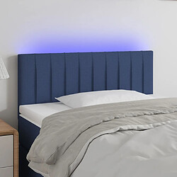 vidaXL Tête de lit à LED Bleu 90x5x78/88 cm Tissu