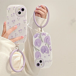 GUPBOO Étui pour iPhoneXsMax Tulipe violette japonais et coréen étui pour téléphone portable anneau silicone femmes