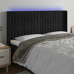 Maison Chic Tête de lit scandinave à LED,meuble de chambre Noir 203x16x118/128 cm Velours -MN74990