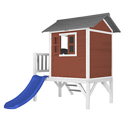 Avis AXI Maison Enfant Beach Lodge XL en Rouge avec Toboggan Bleu | Maison de Jeux en Bois FFC pour Les Enfants | Maisonnette / Cabane en Bois