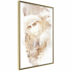 Paris Prix Affiche Murale Encadrée Mysterious Look Beige 20 x 30 cm Or