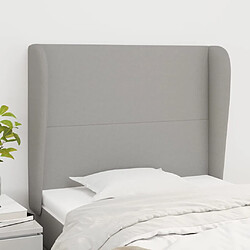 vidaXL Tête de lit avec oreilles Gris clair 103x23x118/128 cm Tissu