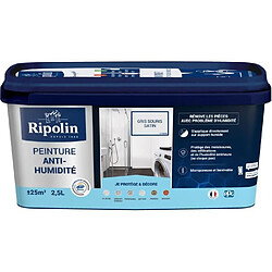 Peinture étanchéité anti-humidité satin gris souris 2,5L Ripolin