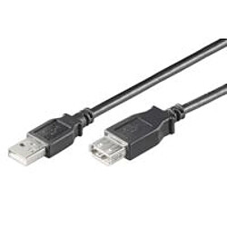 Disney USB2.0 Extension A-A 0,1m M-F Black, Hi-Speed cable