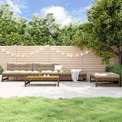 vidaXL Salon de jardin 5 pcs marron miel bois de pin massif