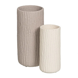 BigBuy Home Vase Gris Céramique 13 x 13 x 28 cm