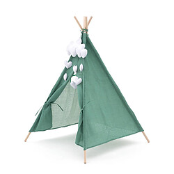 Tipi d'Enfant Montessori Robincool Kalpana 80x80x110 cm Pliable Usage Intérieur et Extérieur Fabriqué en Tissu Vert