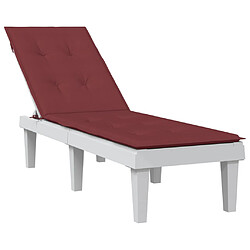 vidaXL Coussin de chaise longue rouge bordeaux mélangé (75+105)x50x3cm