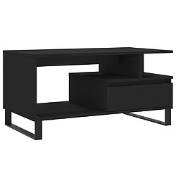 vidaXL Table basse Noir 90x49x45 cm Bois d'ingénierie