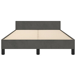 Maison Chic Lit adulte - Cadre Structure de lit avec tête de lit Contemporain Gris foncé 120x200 cm Velours -MN73151 pas cher